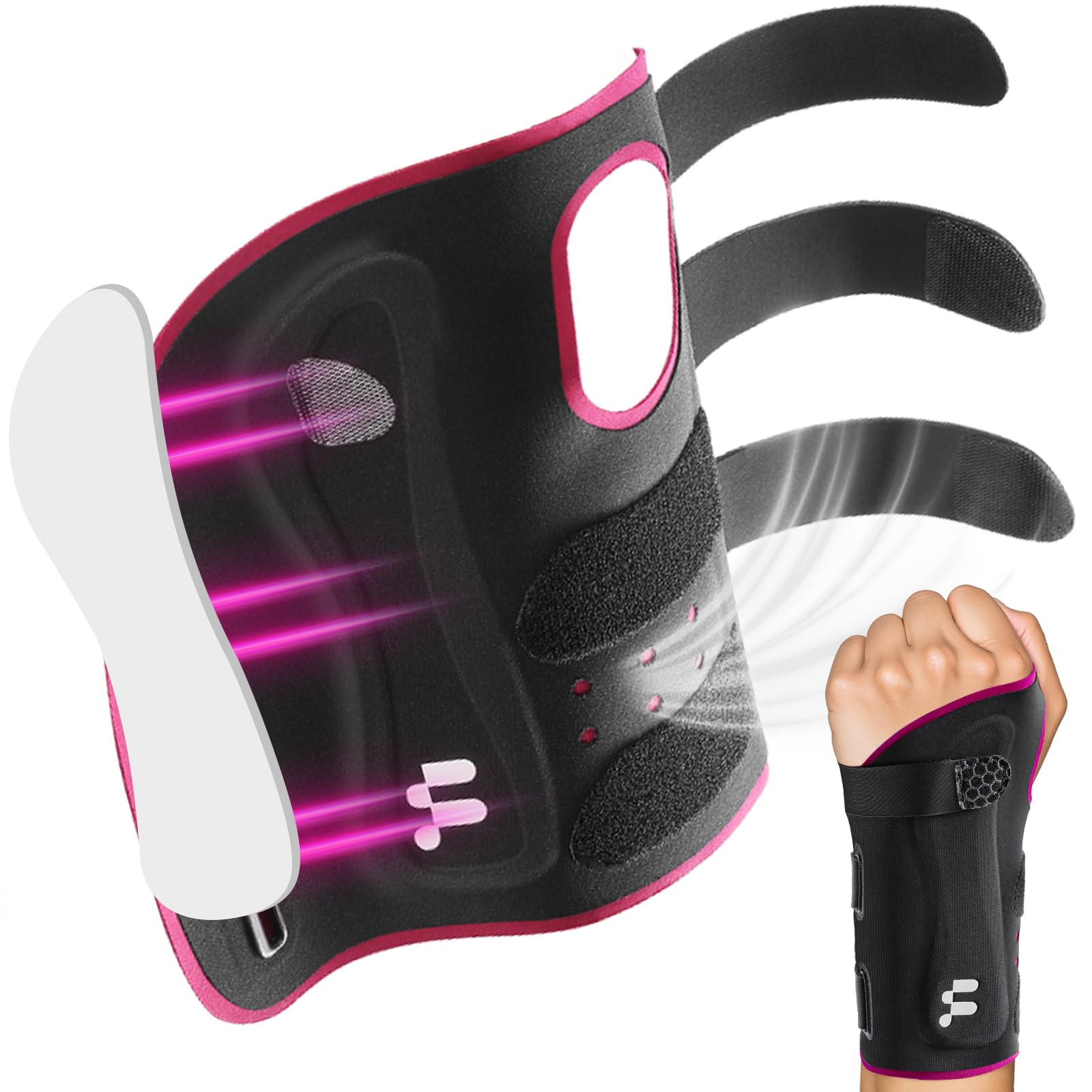 Ultra Thin Carpal Tunnel Wrist Brace Breathable Yoga Fabric with S-Splints for Pain Relief Tendonitis Typing Sleeping Injury
