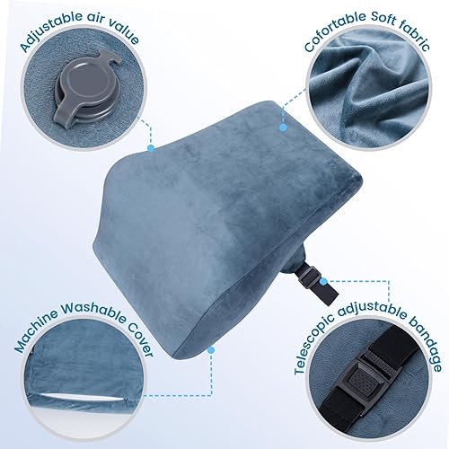 Miniatura 4 de Cojín lumbar inflable para la espalda, soporte lumbar para silla de oficina, asiento de automóvil, viaje y hogar, diseño ergonómico, alivio del