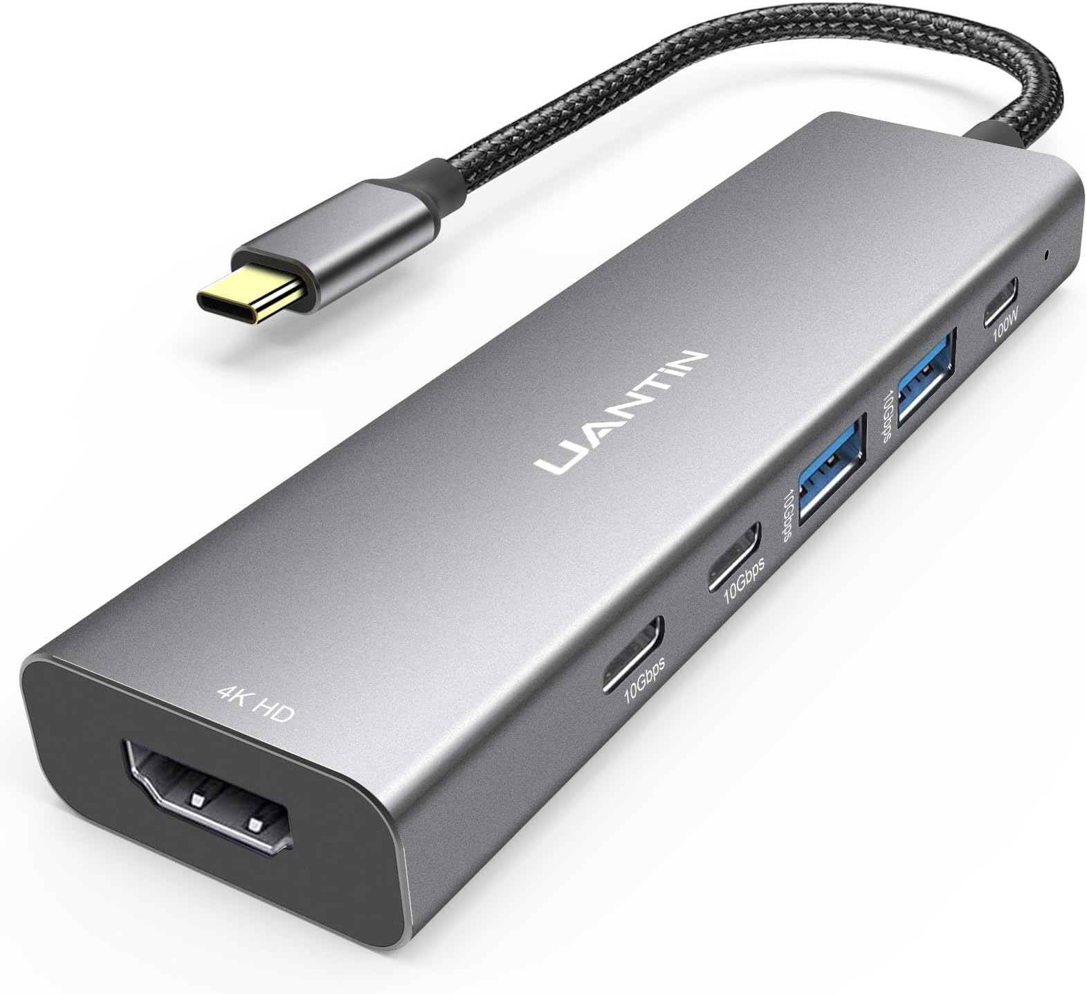 UANTIN USB C Hub with 4K HDMI,100W Power Delivery,2 USB-A Data Ports,SD/TF Card Reader,6-in-1 USBC Type C Hub Multiport Adapter for MacBook Pro/Air,iPad,iPhone 15/Pro/Plus/Max,Surface,XPS etc