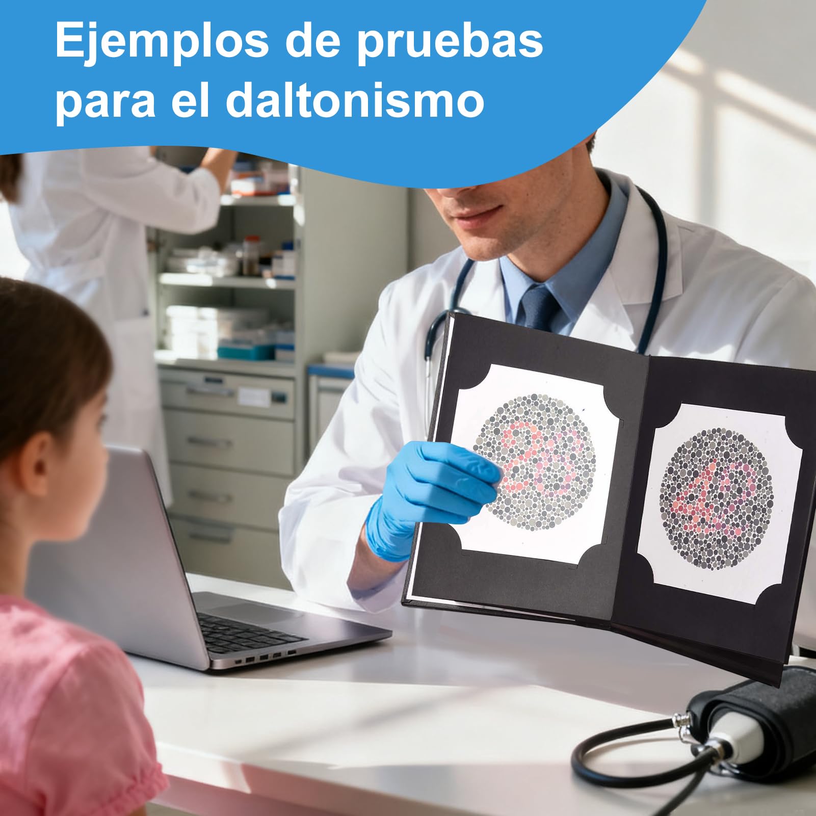 Whychstore Test professionale per daltonismo, libro Ishihara, 38 pezzi, optometria, optometria, test di deficit di colore, Libro di test di optometria con design unico dell'album