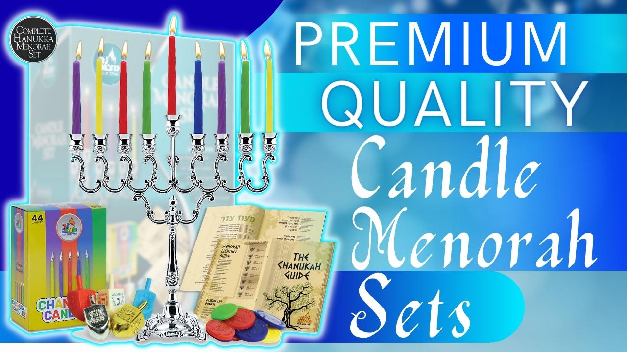 Amazon.com: Ner Mitzvah Hanukkah Menorah Candles Dreidels