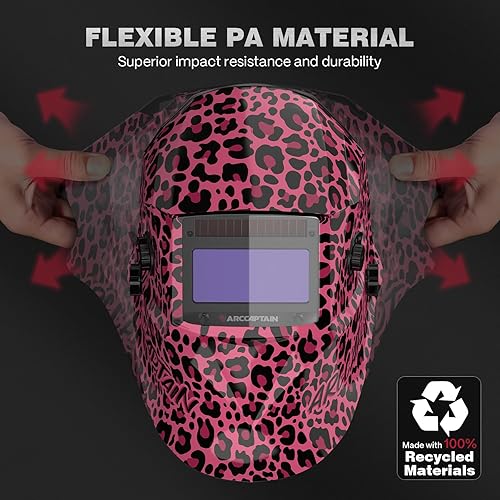 Vista 47 de ARCCAPTAIN Casco de soldadura de pantalla de visualización grande, 1/1/1/1 capilla de soldadura de oscurecimiento automático de claridad óptica, 4