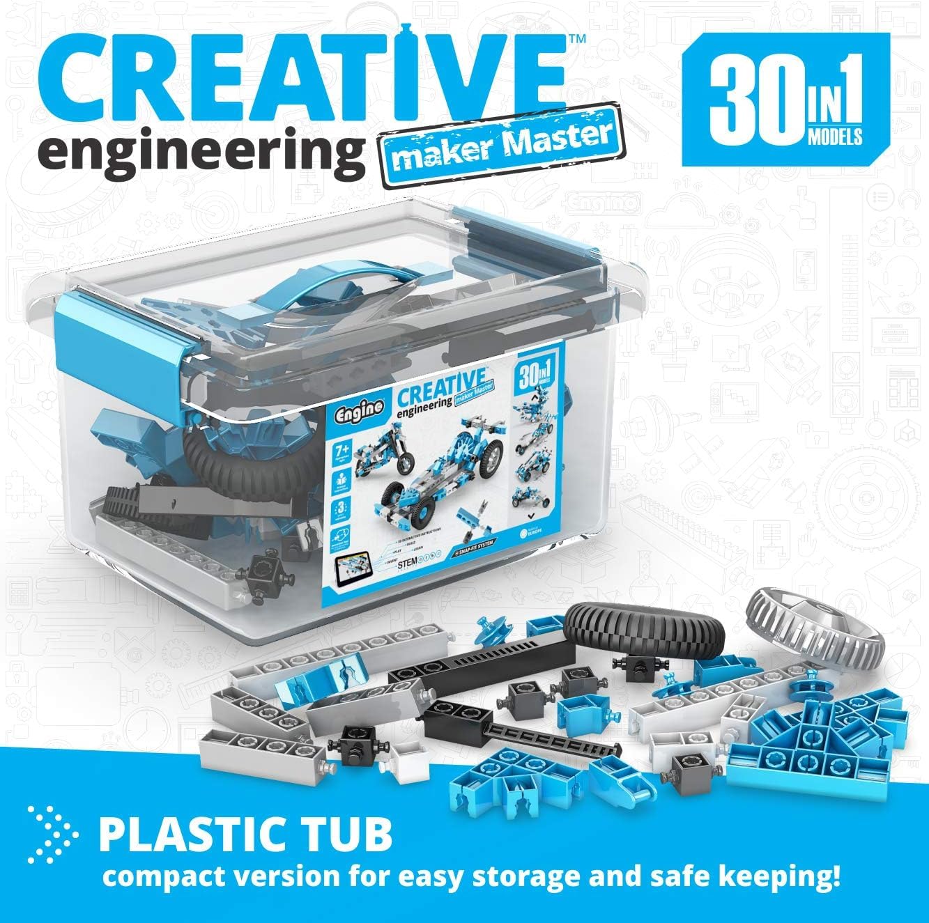 Engino Creative Engineering Jeu de 30 modèles d'activités et expériences Inclus pour 8 Ans