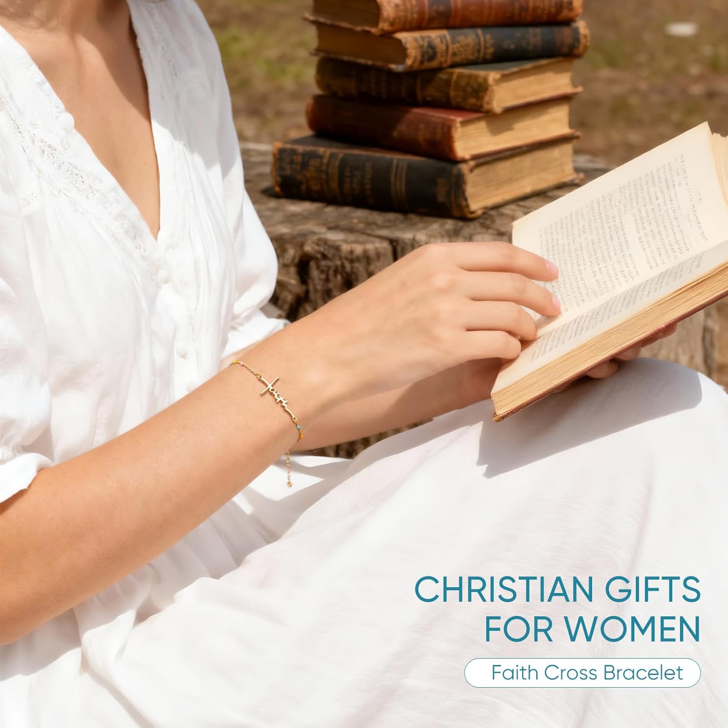 Faith Cross Bracelet for Women,S925 Sterling Silver Christian Jewelry Confirmation Baptism and Jesus Gifts for Women, Religious Gifts for Daughter Sister Wife Mom Grandmother Friend