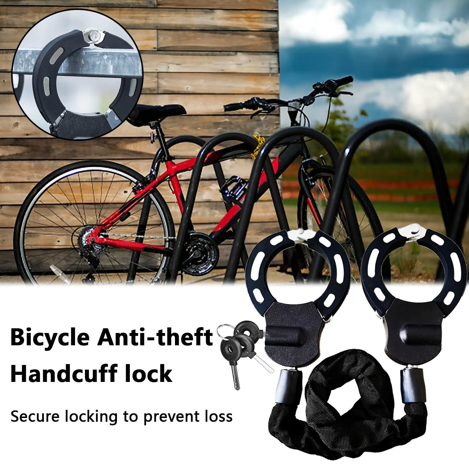 AMZLOCK Antivol Menottes Trottinette Électrique - Chaîne Acier 8mm 75cm Avec Étui De Protection