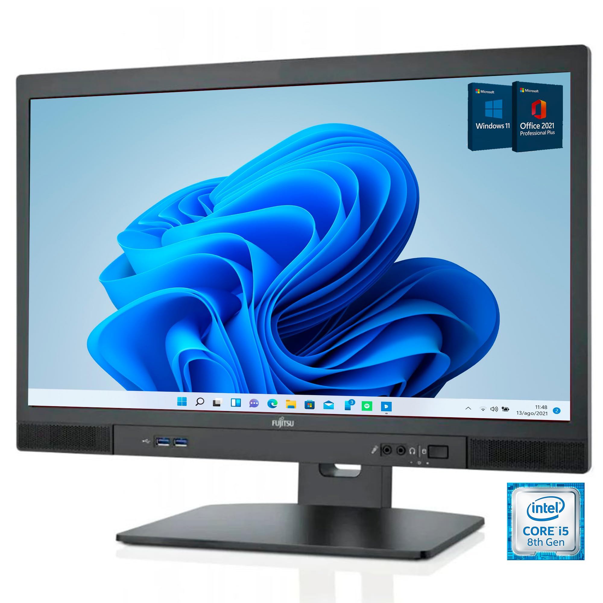 Fujitsu Esprimo All In One PC Desktop Core I5 8th RAM 16GB SSD 240 Win11 Display 24" Full HD OFFICE 2021 WiFi BTH Ricondizionato