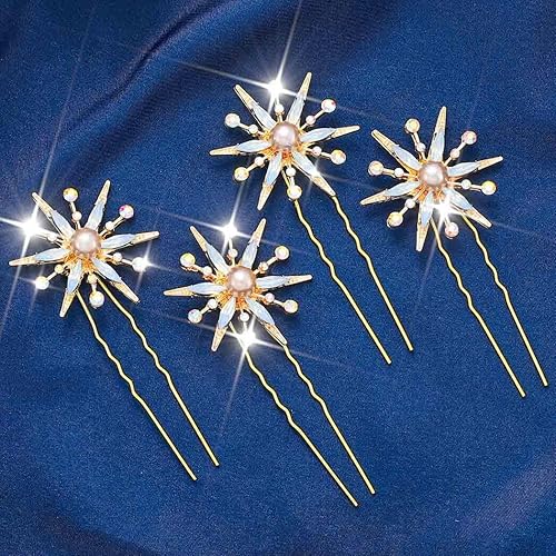 Brishow Gold Star - Pinzas decorativas para el cabello, horquillas para el cabello para mujer