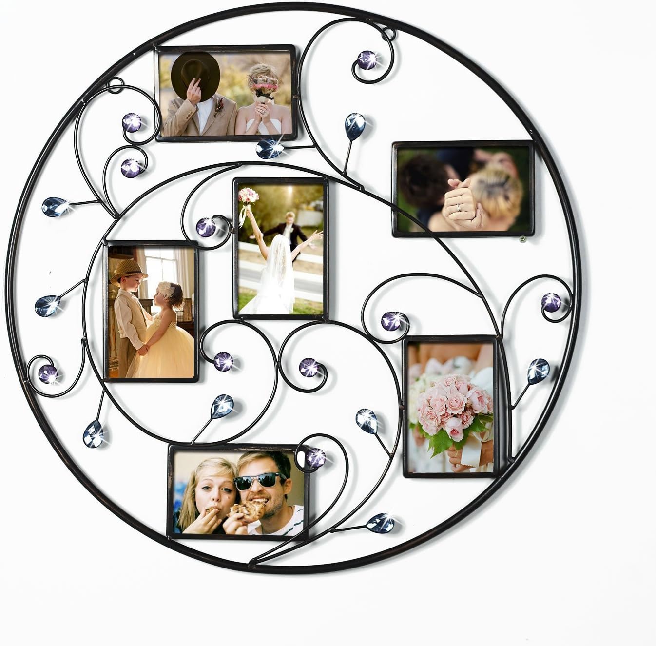 Black 6Opening Collage Bronze Iron Picture Frame, 4 by 6inch