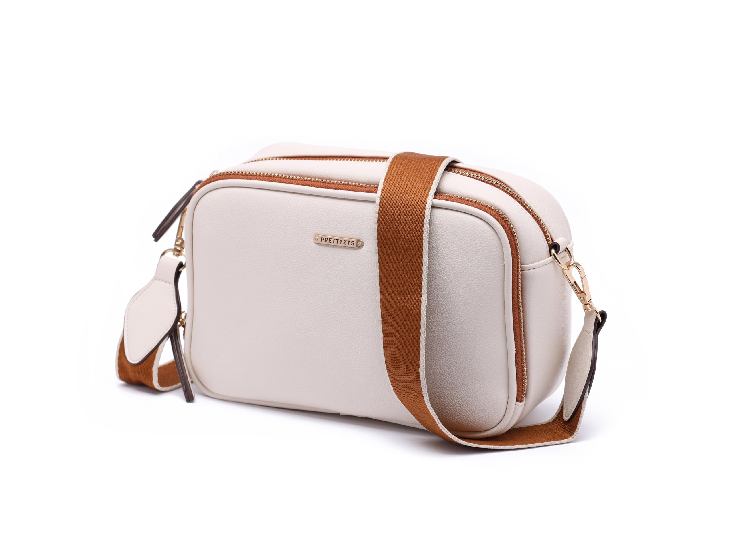 Prettyzys Crossbody Bags for Women - Vegan Leather Purses Spacious Handbags Detachable Strap Shoulder Bag - Pom Pom Bags with Multiple Zipper Pockets,