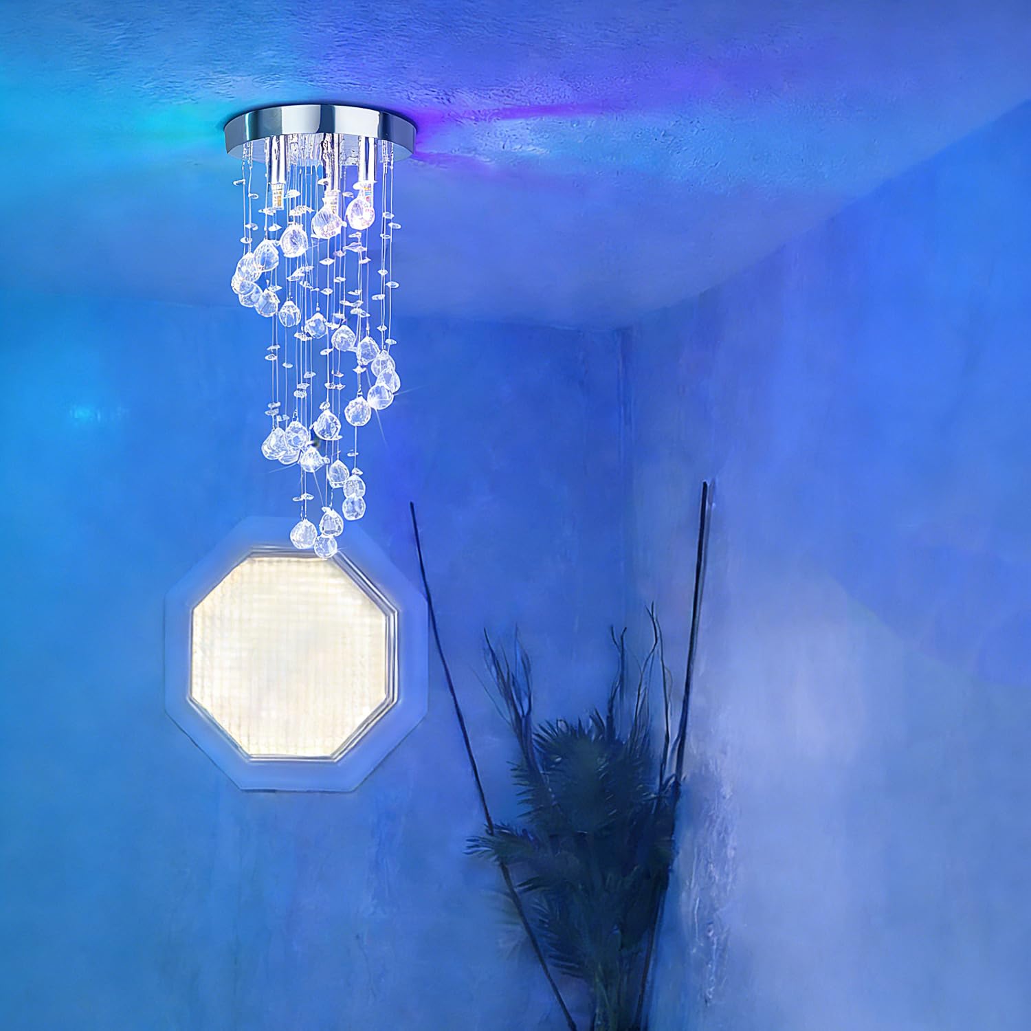 YYJLX 3 Light Flush Ount Ceiling Light Fixtures Odern Crystal