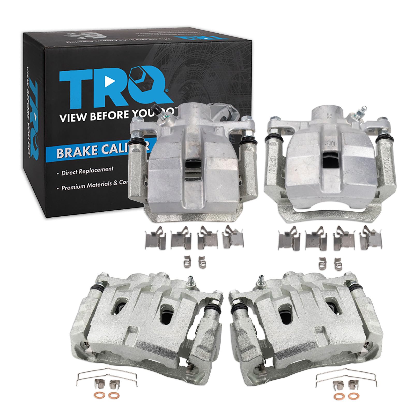 TRQ Front and Rear Brake Caliper Set Caliper Brackets Compatible with 10-15 Lexus RX350 excluding Japan Built Models 2015 RX450h excluding Japan Built Models 14-19 Toyota Highlander 11-20 Sienna