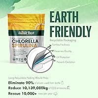 Vista 9 de Sunlit Best Chlorella Spirulina Tablets – Organic USDA, Premium Spirulinas y Chlorella Cápsulas 500 píldoras – Chlorellas Natural Superalimento