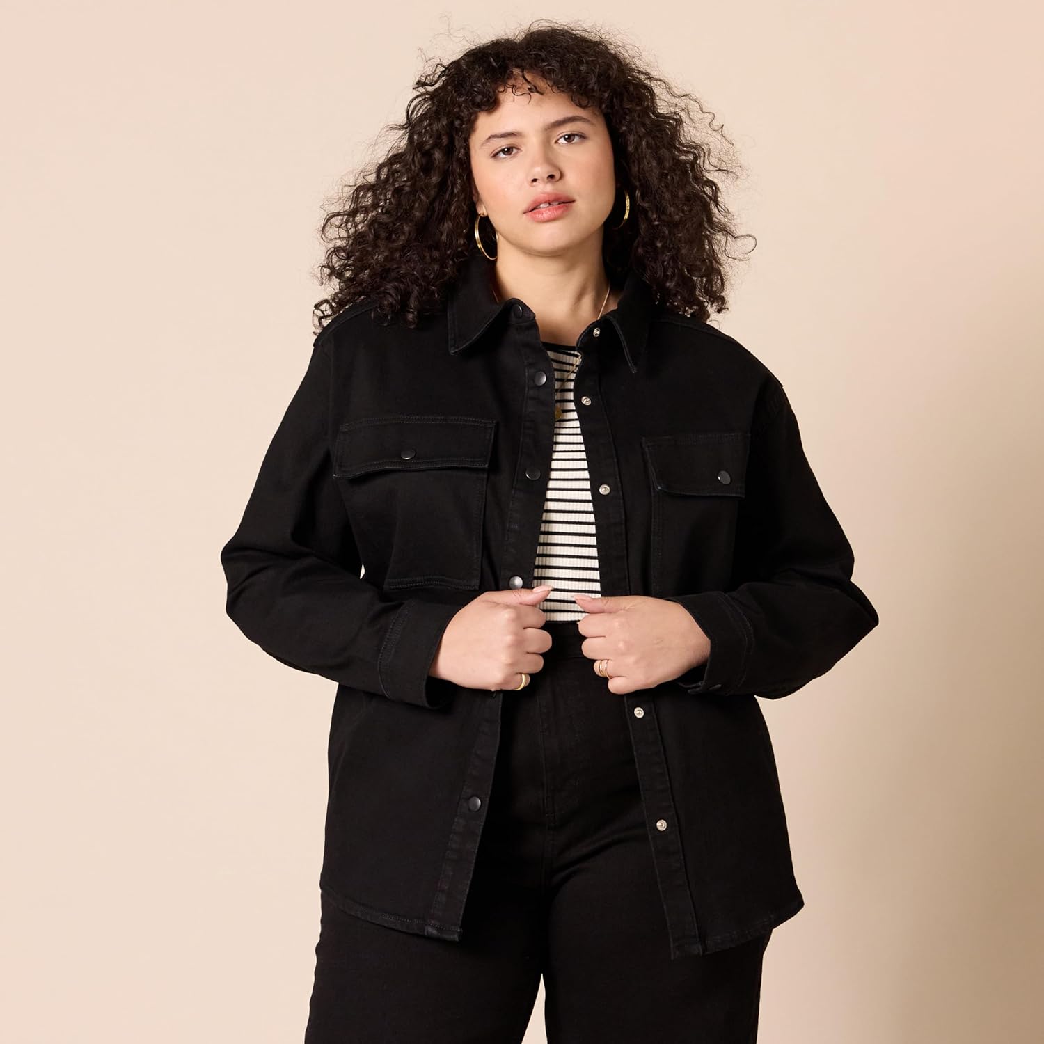 Amazon Essentials (Demi's Pick) Women's Oversized-Fit Heavyweight Denim Shirt Jacket - Image 5