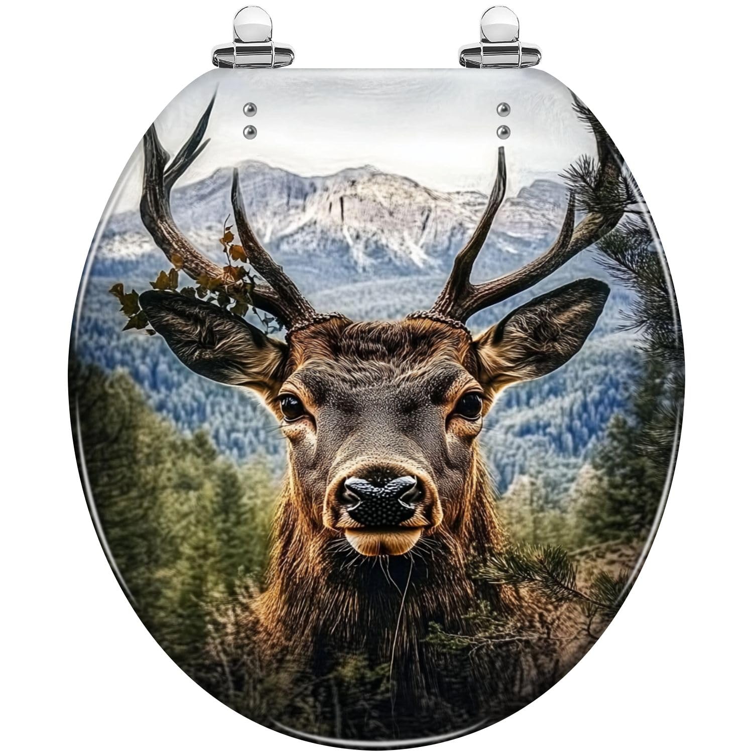 Asiento de inodoro alargado de bambú estilo zen para baño
