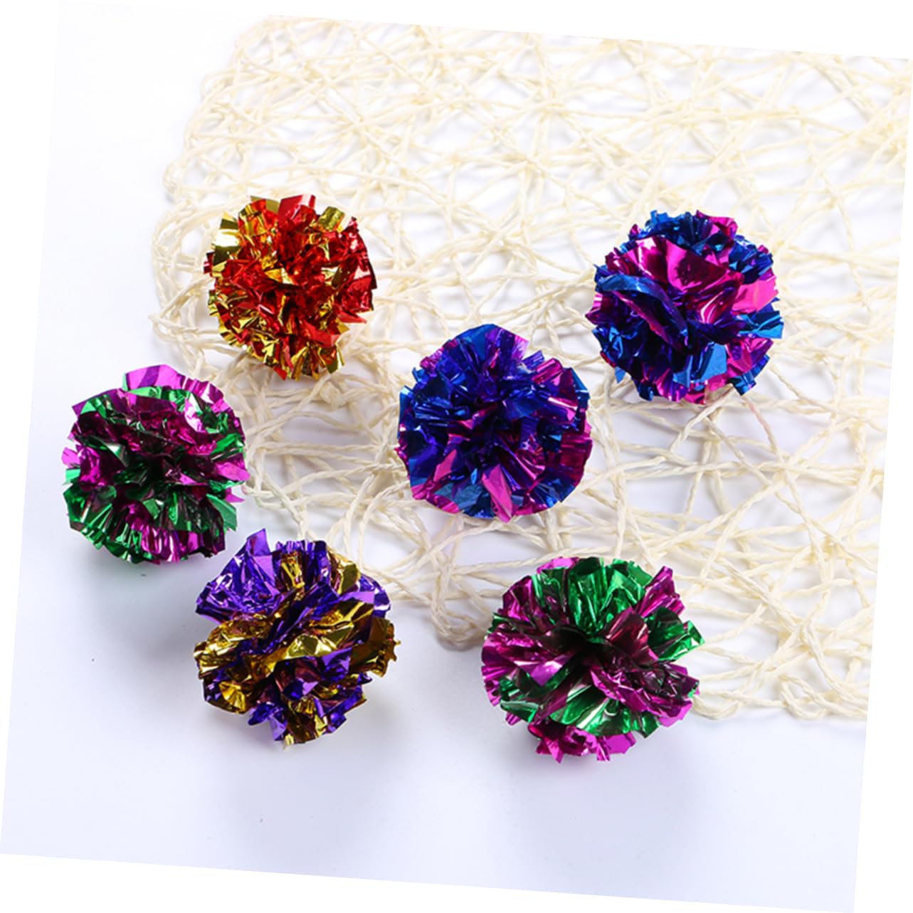 Toyvian Jouets Interactifs Couleur Aléatoire et Évitent de Griffer Les Meubles Balles pour Chats Lot de 10 en Papier Colorées Son Crissant Favorisent l'exercice pour Chatons