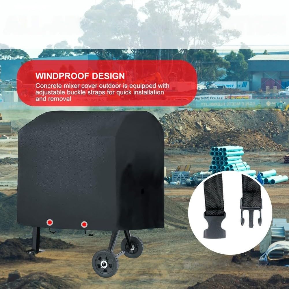 Funda para hormigonera resistente al agua, 600D Oxford para exteriores, con correas, funda protectora a prueba de polvo de 51 x 31.5 x 43 pulgadas