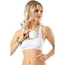 Women's Wide Strappy Bustier Athlete Combed Half Athlete Bra Pad
