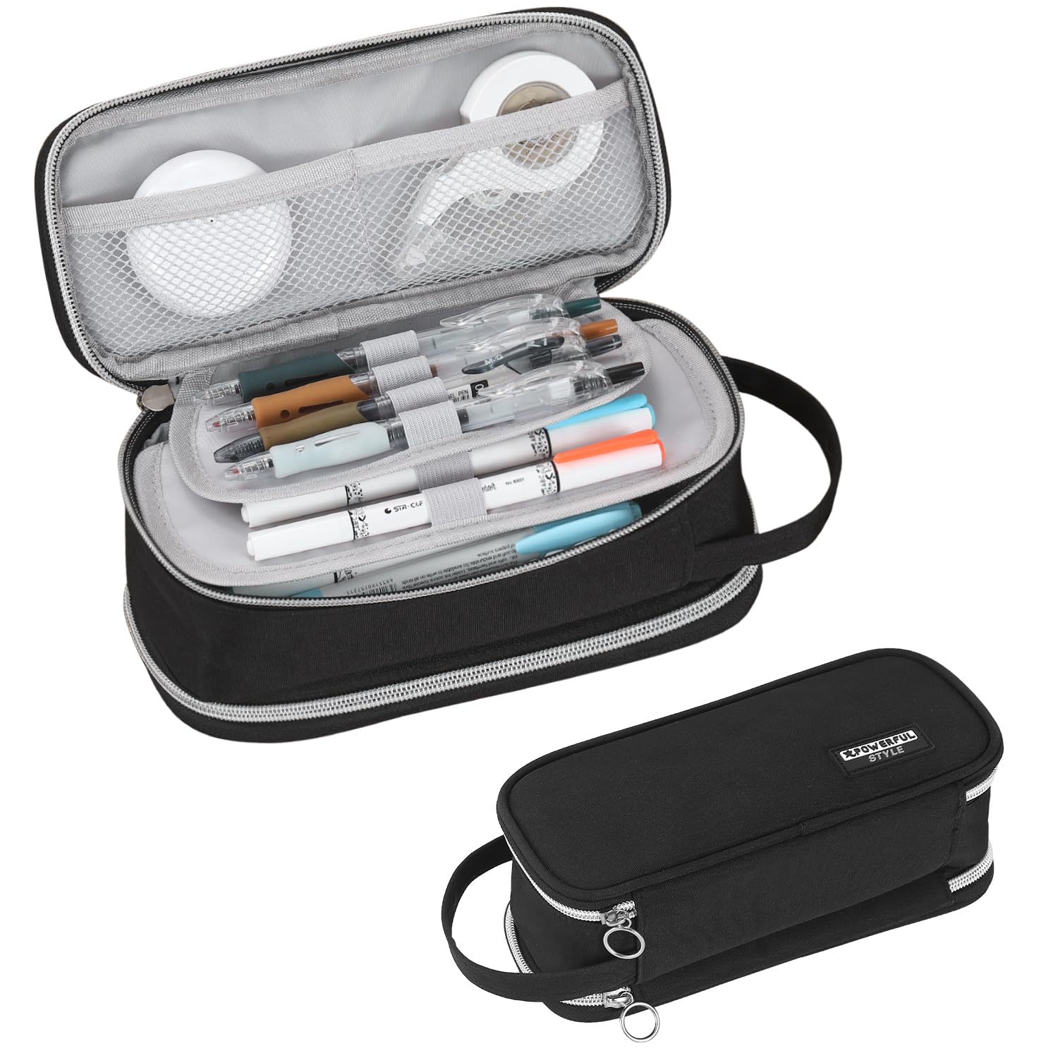 Tergopa Pencil Case Large Zipper Pencil Pouch for Girls Kids Teens Adults Aesthetic Pencil Bag Stationery Organizer Pencil Case with Handle for School