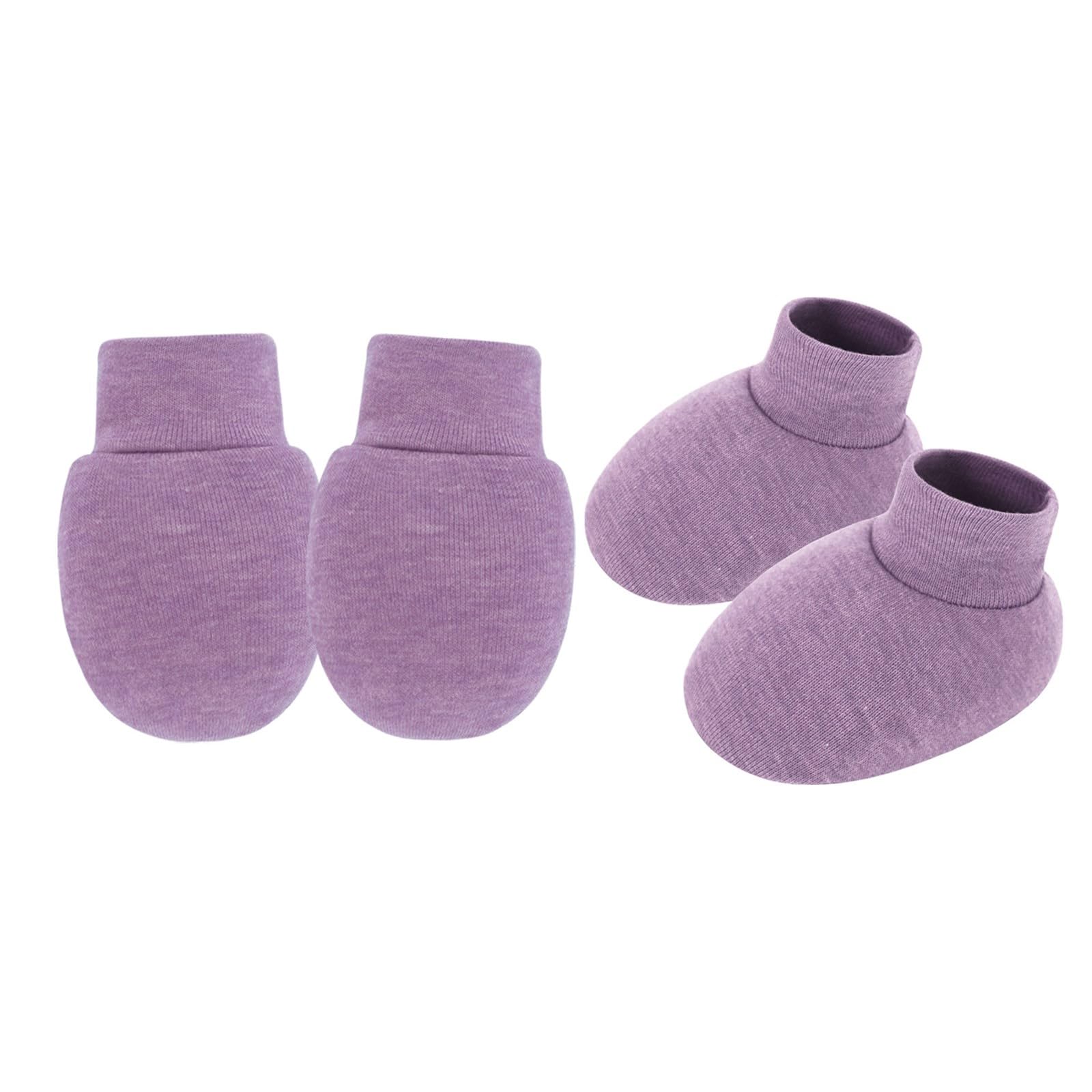 HZBB Newborns Anti Scratch Mittens and Socks Elastic Feature Cotton Baby Gloves Socks for Infant Hand & Foot Protections Soft Cotton Booties
