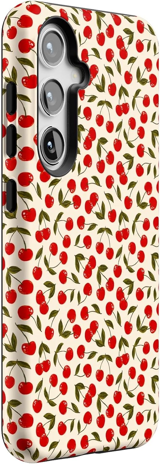 Casely Galaxy S24 Case | Cherry on Top | Red Cherries | Essential Slim Dual-Layer Protective Design