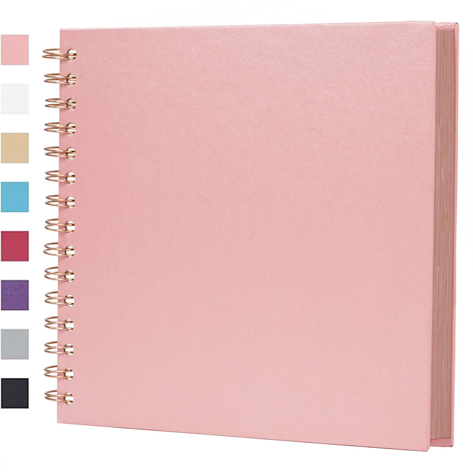Ponping 20.5x20.5 cm DIY Scrapbook Album 80 Pages Hardcover Kraft Paper Scrap Book Photo Albums Memory Book for Wedding and Anniversary Family