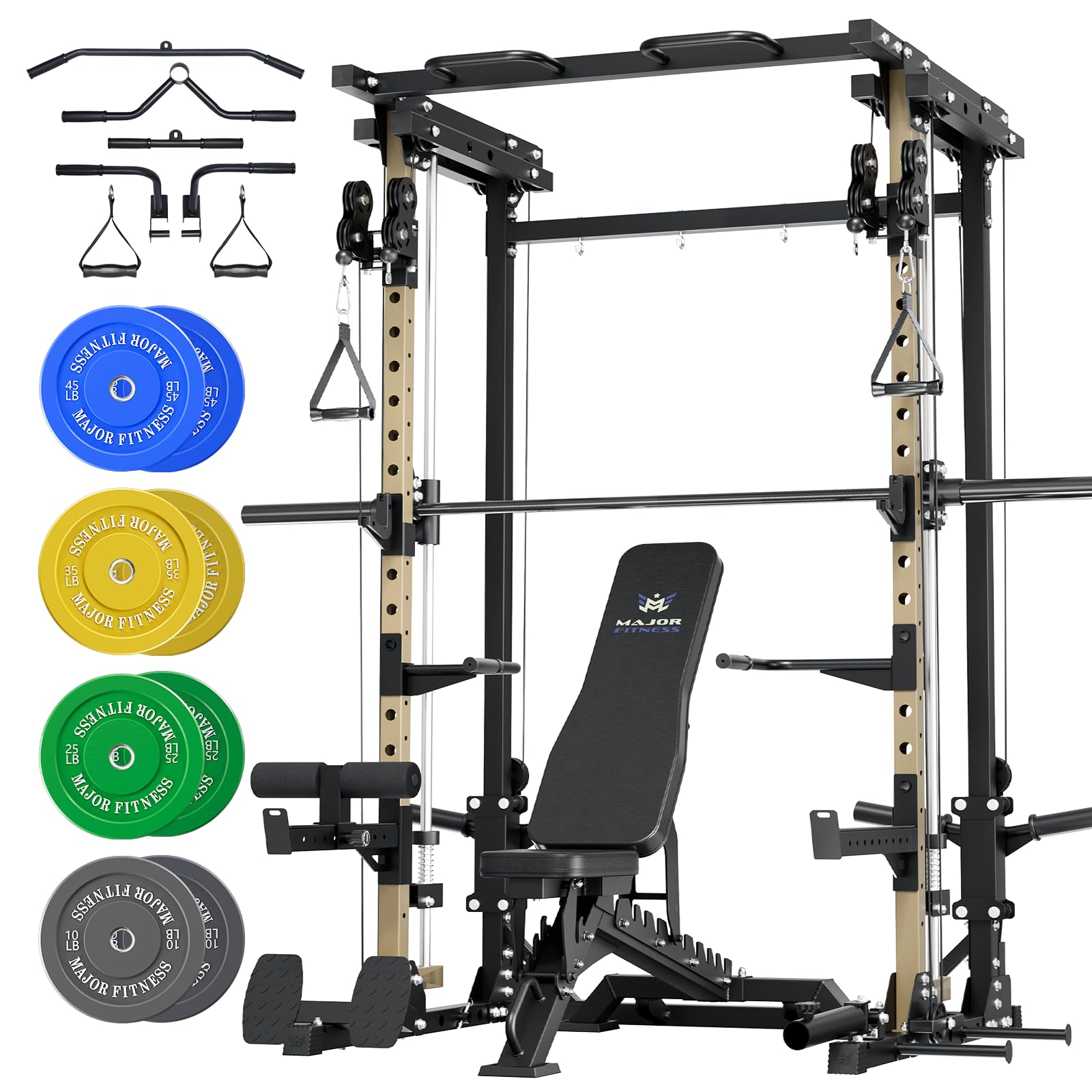 Major Fitness Drone3 Smith Machine, All-in-One Home Gym Power Rack