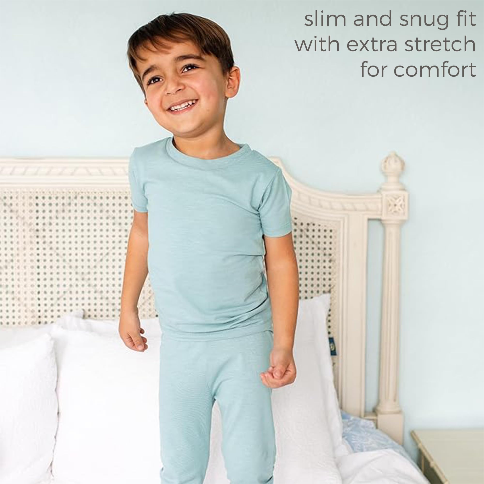 Burt's Bees Baby Honeysoft™ 2-Piece - Pigiama da donna, a maniche corte e pantaloni PJ, in cotone biologico e lyocell blend, set di pigiama, unisex, per bambini