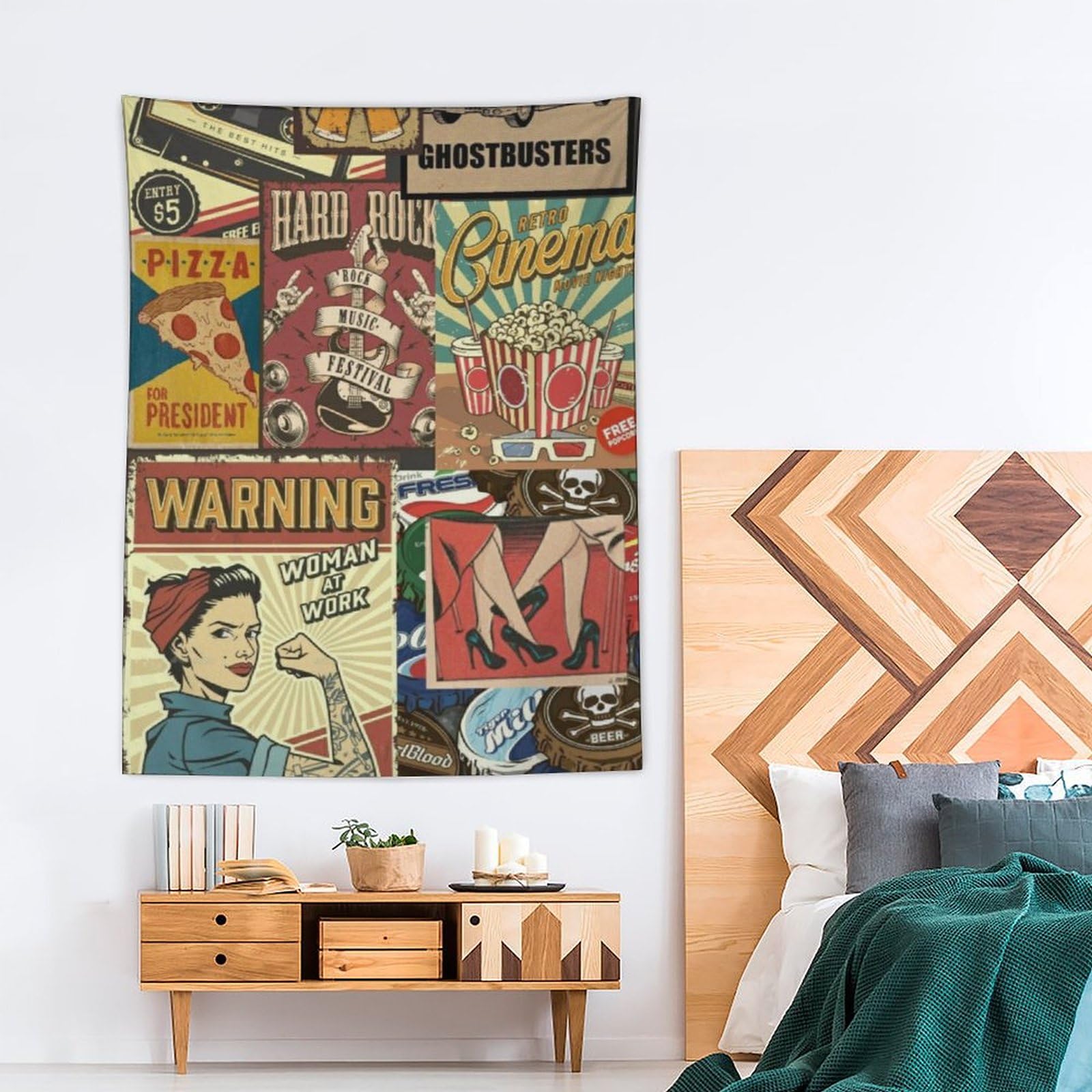 Amazon.co.jp: Cikeアメリカンレトロポスタータペストリー おしゃれ