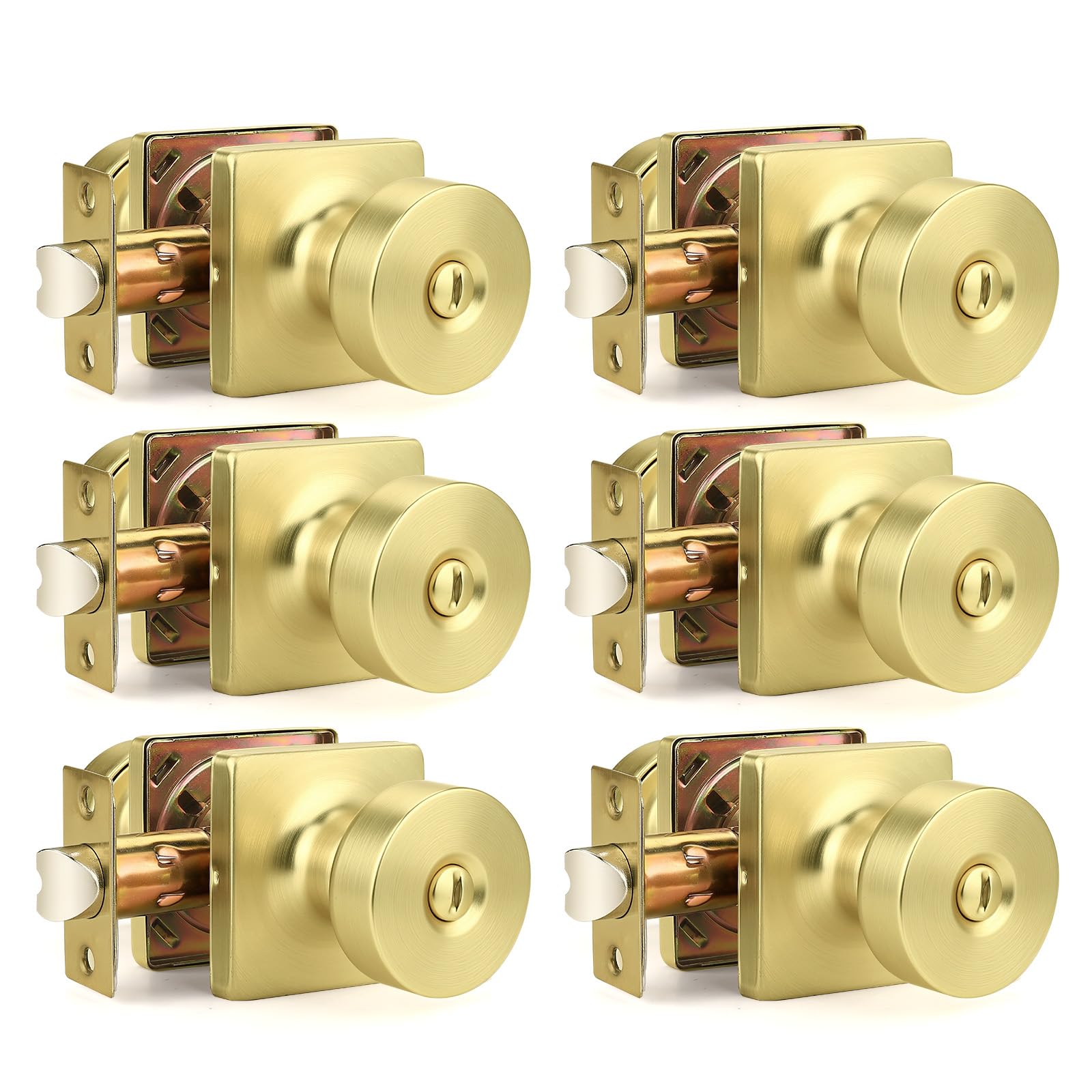 Black Keyless Door Knobs - Privacy & Security -12