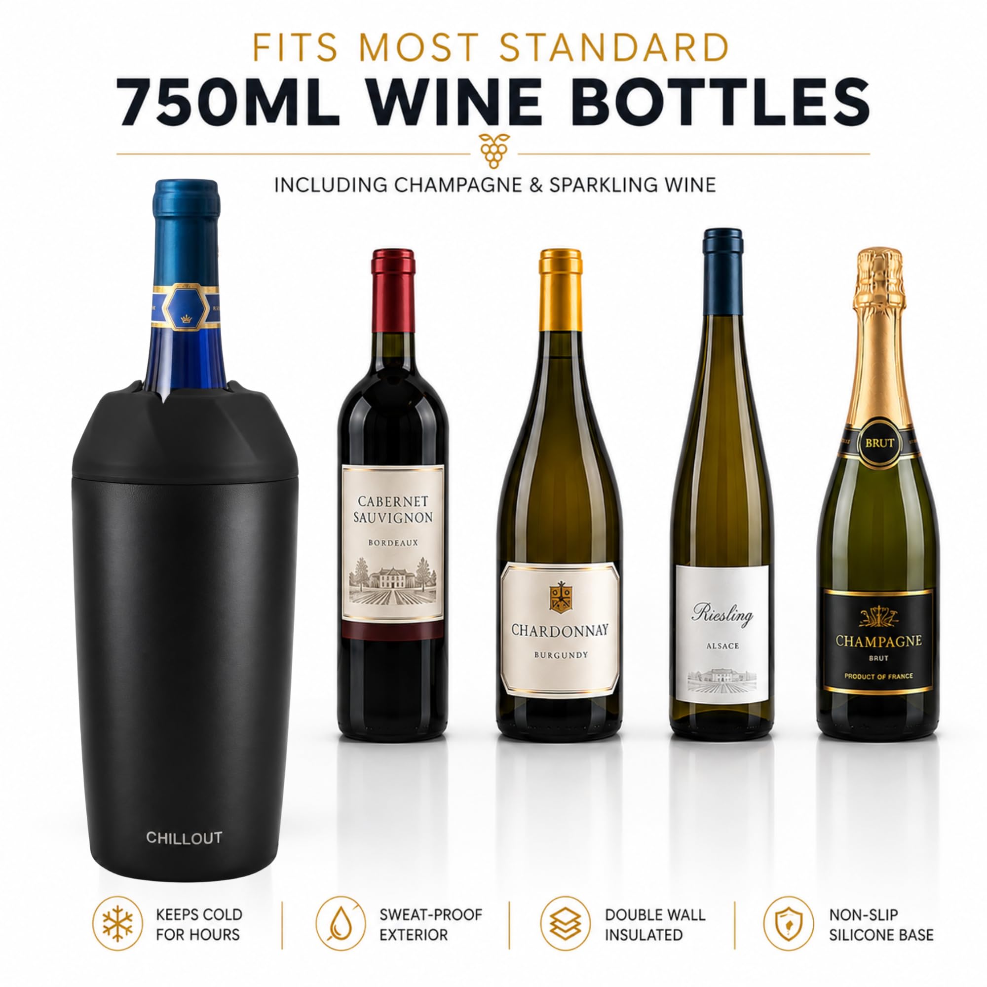 CHILLOUT LIFE Refroidisseur de bouteille de vin, refroidisseur de vin en