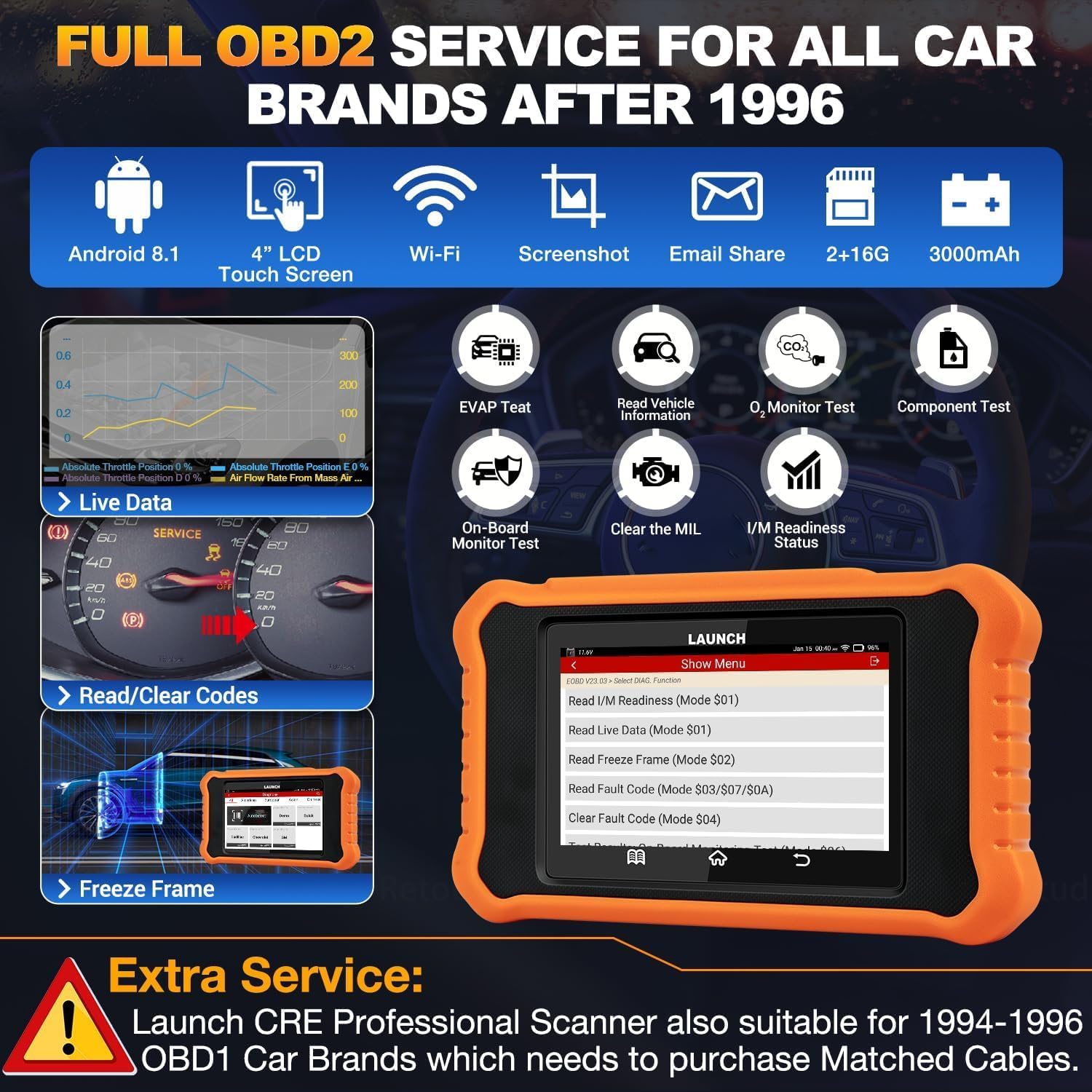 Full OBD2 Service for All Car Brands After 1996