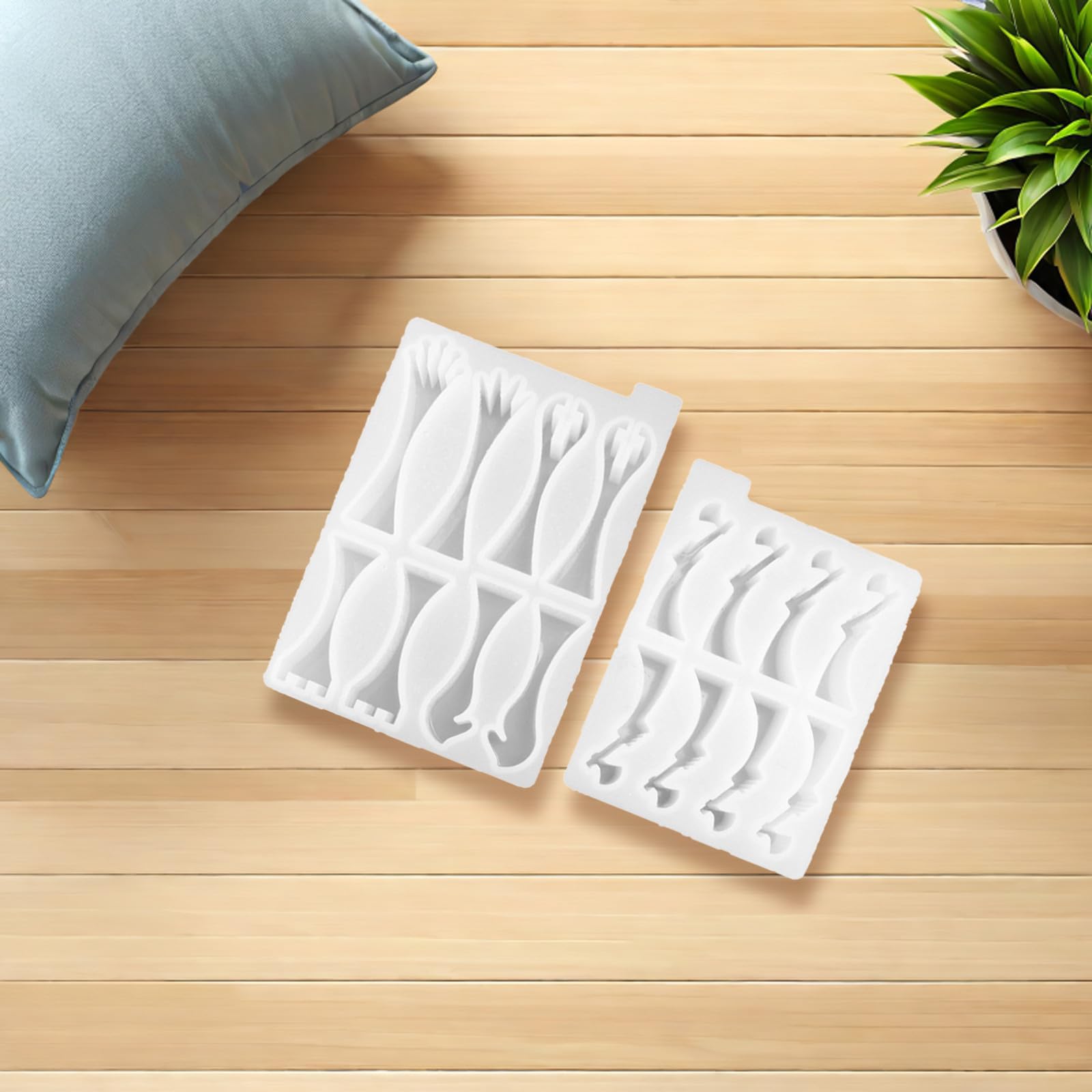 Hemobllo 2 Pezzi Stampo per Pezzi Scacchi in Silicone, Stampo Silicone per Resina, Bianco, Riutilizzabile, Superficie Liscia, Flessibile, per Colata Epossidica e Fai