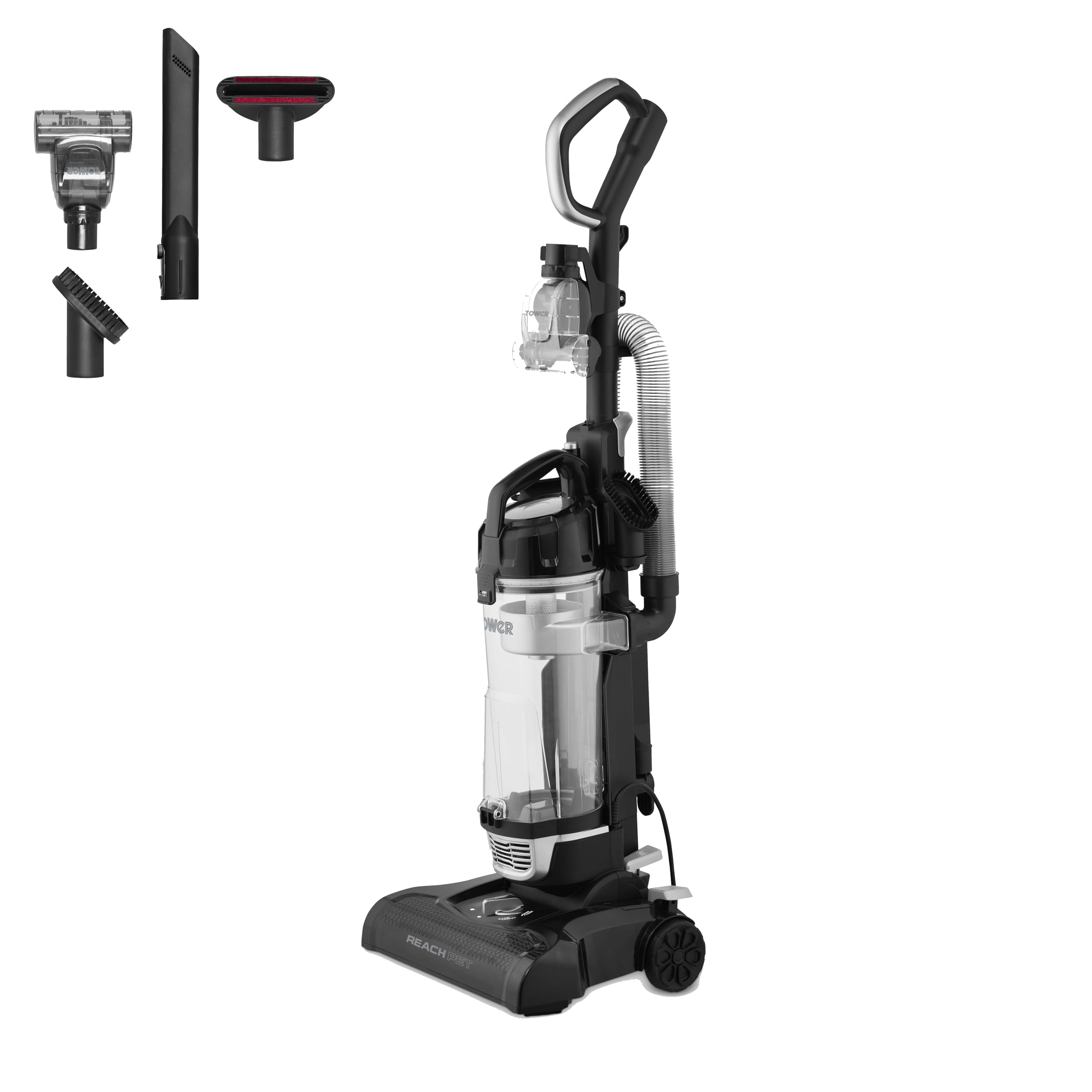 Tower Black Upright Vacuum 4L Dust Bin Platinum With Pet Tool In