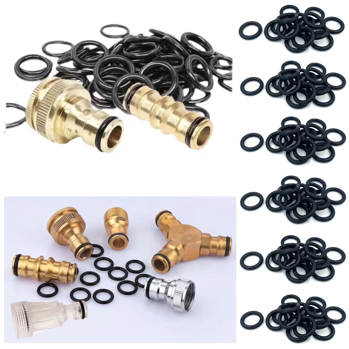 100 Pack Nitrile Rubber Gasket O-Ring Replacement NBR Sealing Fittings OD 16mm ID 11mm 2.5mm Width for Garden Hose Quick Connect System Faucet Joint Tap Connector Car Wash Water Gun