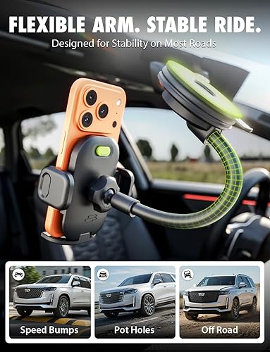 Miniatura 5 de Bracketron TripGrip PRO - Soporte para teléfono de automóvil, soporte para teléfono para tu automóvil con cuello de cisne flexible de 7.5 pulgadas