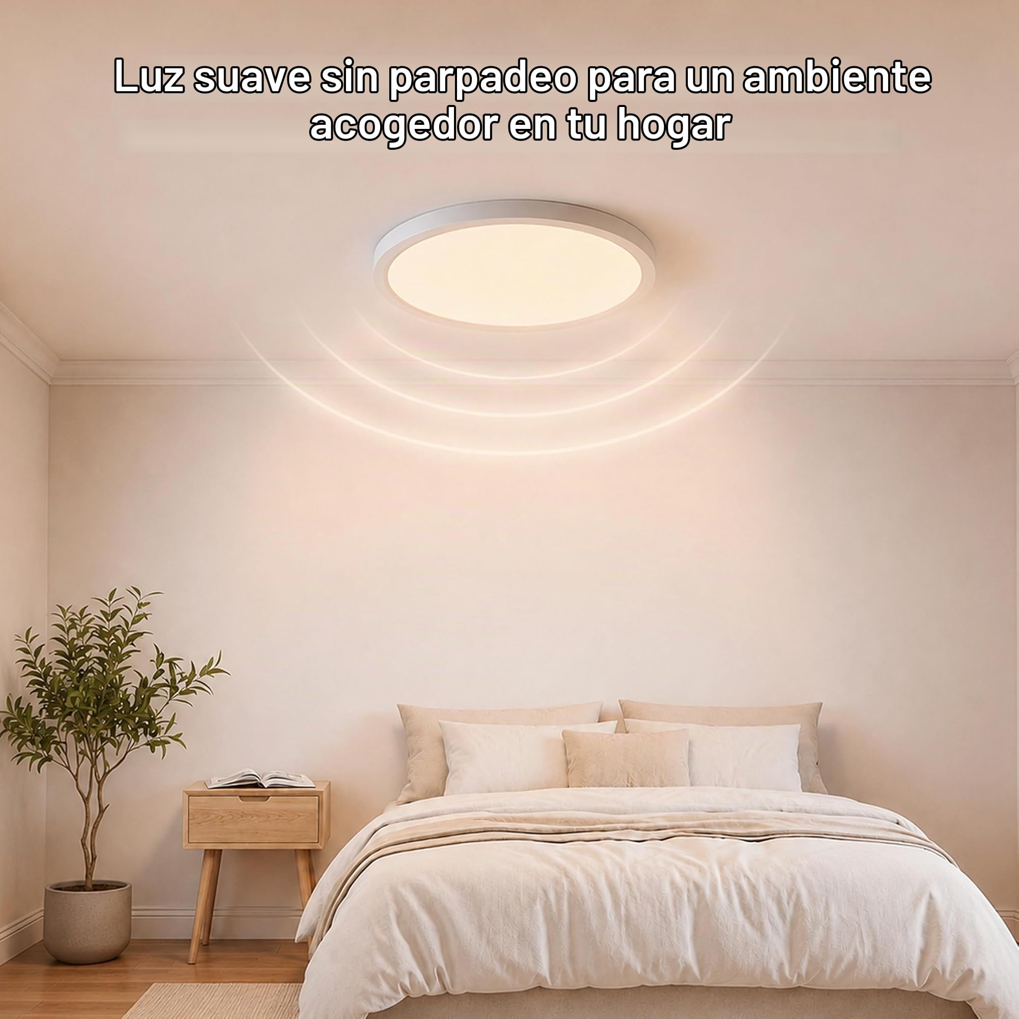 LQWELL Lámpara de techo LED Ultra Delgada Blanco 40cm 36W 4000K