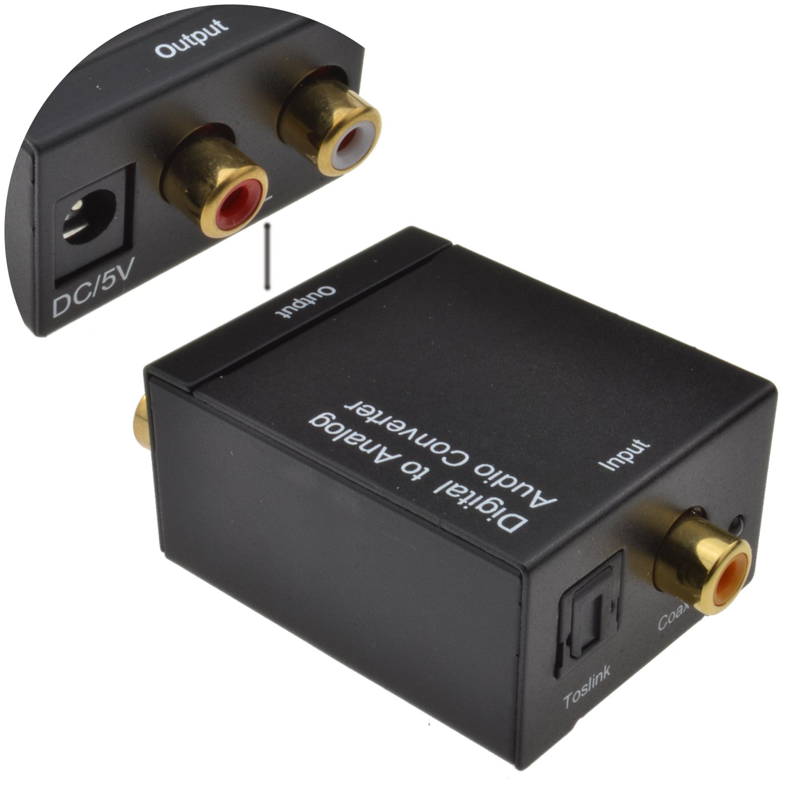kenable Digital Toslinkkabel Optisches/Koaxialkabel Zum Analogon Cinch Audio Konverter
