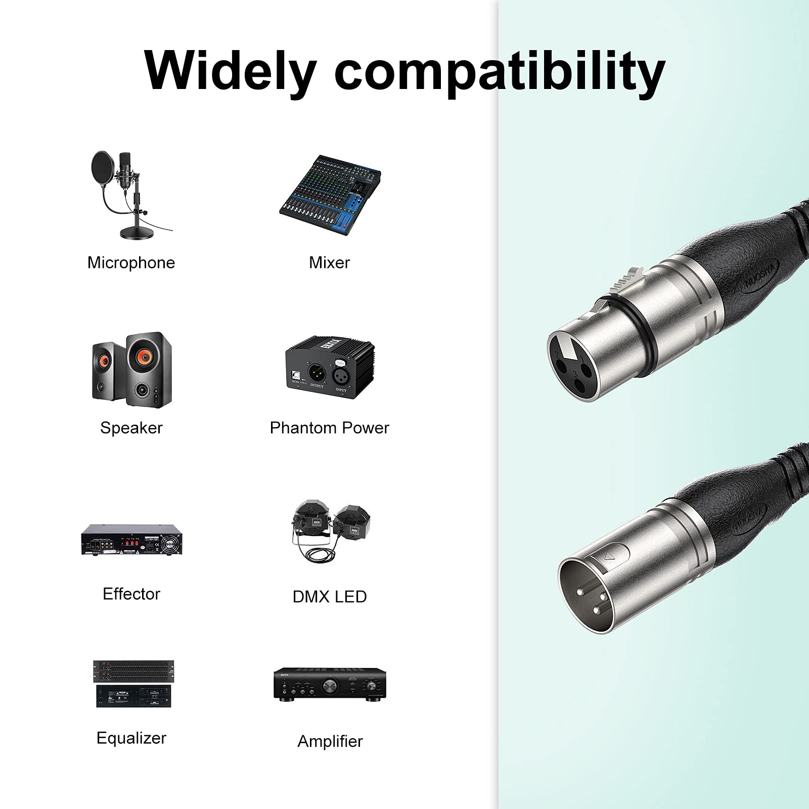 XLR kabel ergonomiczna konstrukcja (6 kolorów/6 m), wysokiej jakości wyraźny kabel mikrofonu sygnału audio miękki materiał gumowy XLR męski do żeński kabel mikrofonowy