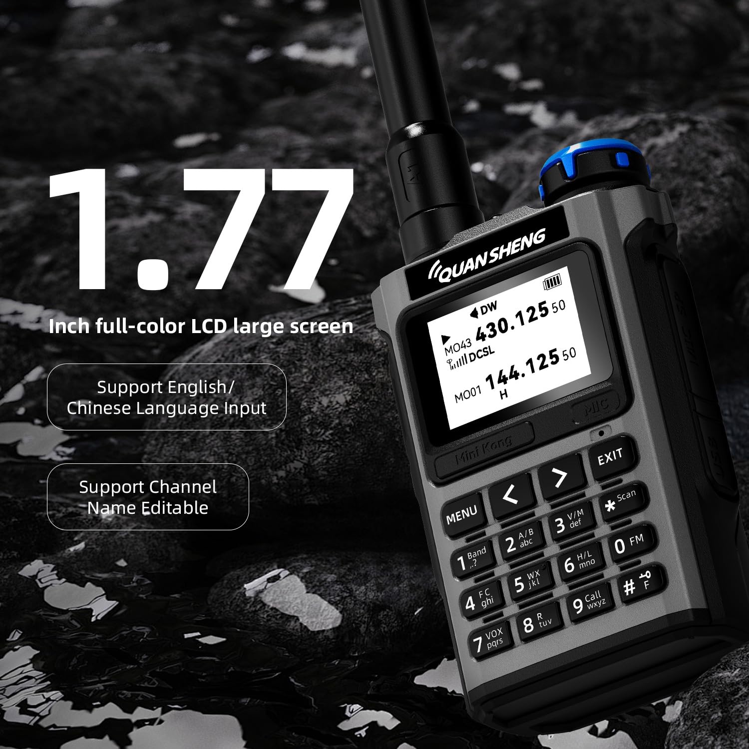 QUANSHENG UV-K1 Walkie-Talkie Handheld Ham Radio, Air Band Receive 50-600MHz, Wireless Copy, One Key Frequency Match, Type-C Charging, NOAA Weather, 200 canali, VOX, radio portatile a due vie