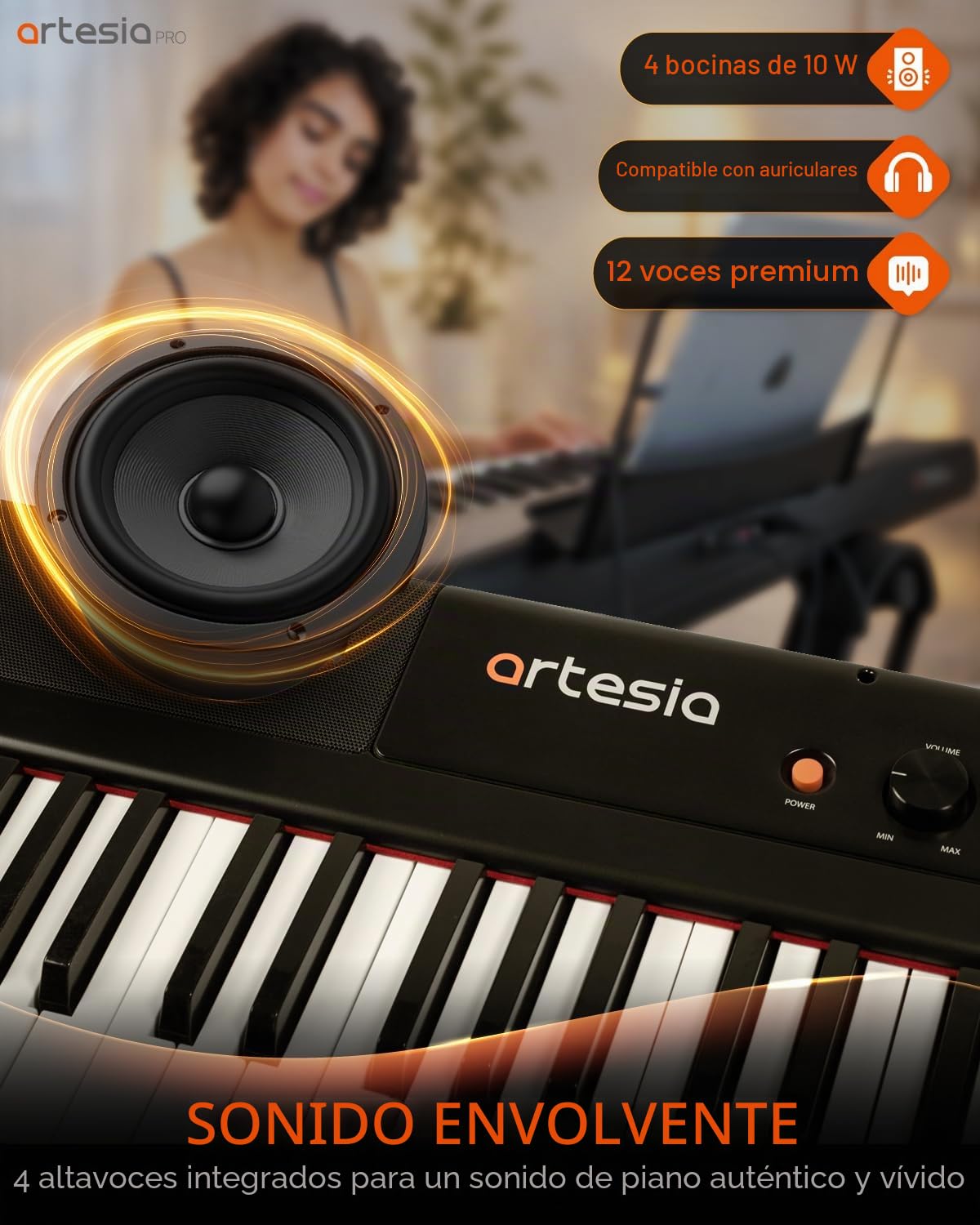 Artesia Performer | Piano/teclado digital portátil de 88