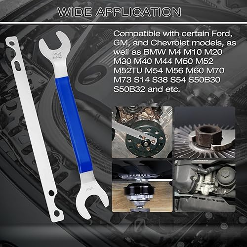 Miniatura 2 de Juego de herramientas de extracción de llaves de embrague de ventilador de 1.260 in y 1.417 in, 2 piezas de soporte de polea de bomba de agua para