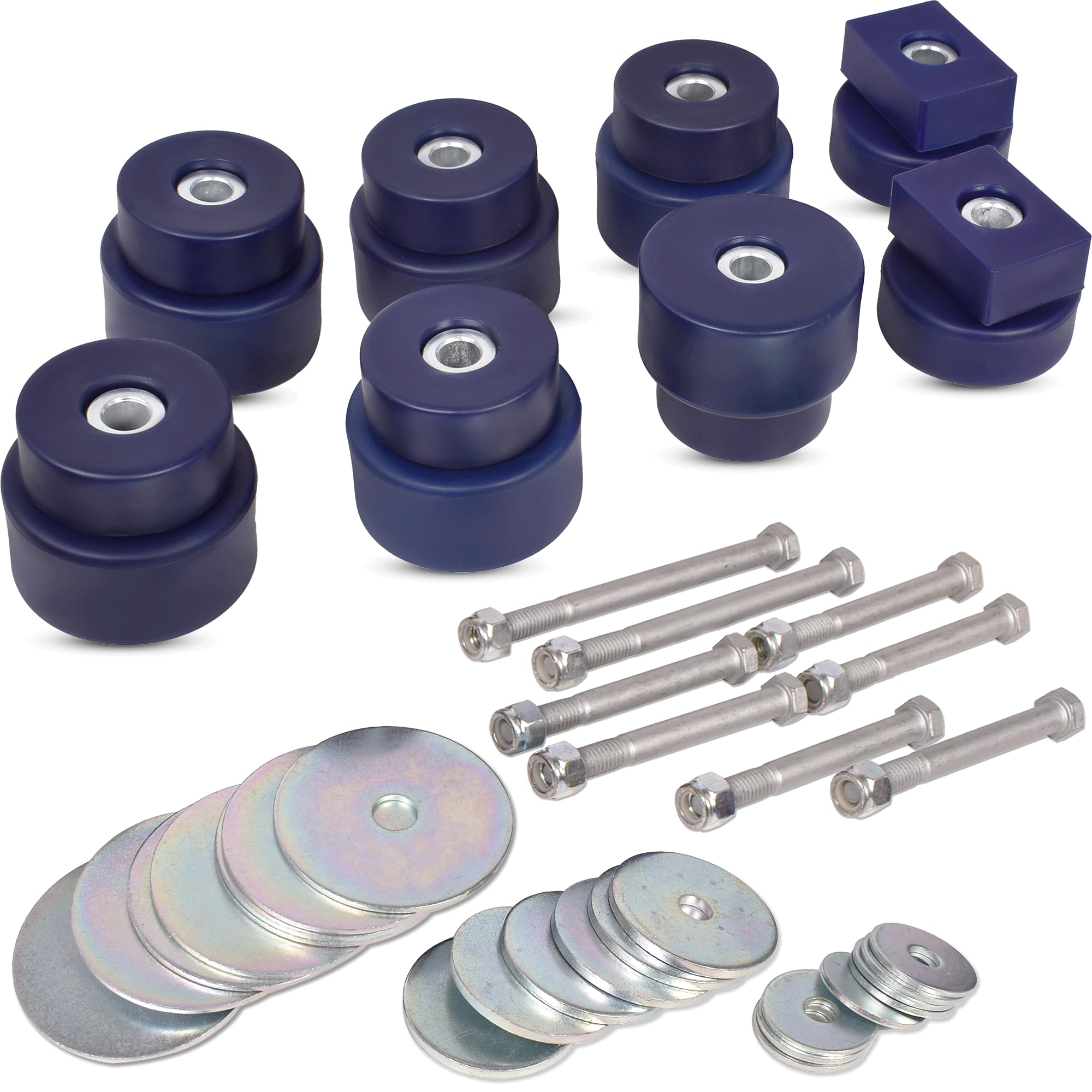 AUTOACER - Front & Rear PU Body Mount Bushing Kit 16 pcs with All Hardware For F-150 STANDARD/CREW CABS 1997-2003 2WD & 4WD, F-250 STANDARD/CREW CABS