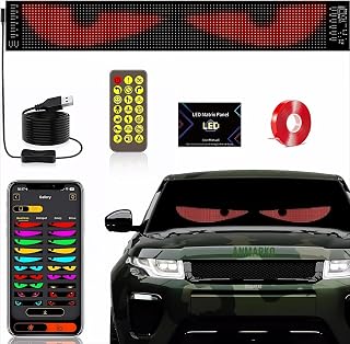Anmarko LED Matrix Panel Display Eyes for Cars, 2.67in/7cm × 6.77in/17.2cm Multi Colorful LED Light for Stylish Look, Ener... Price In India
