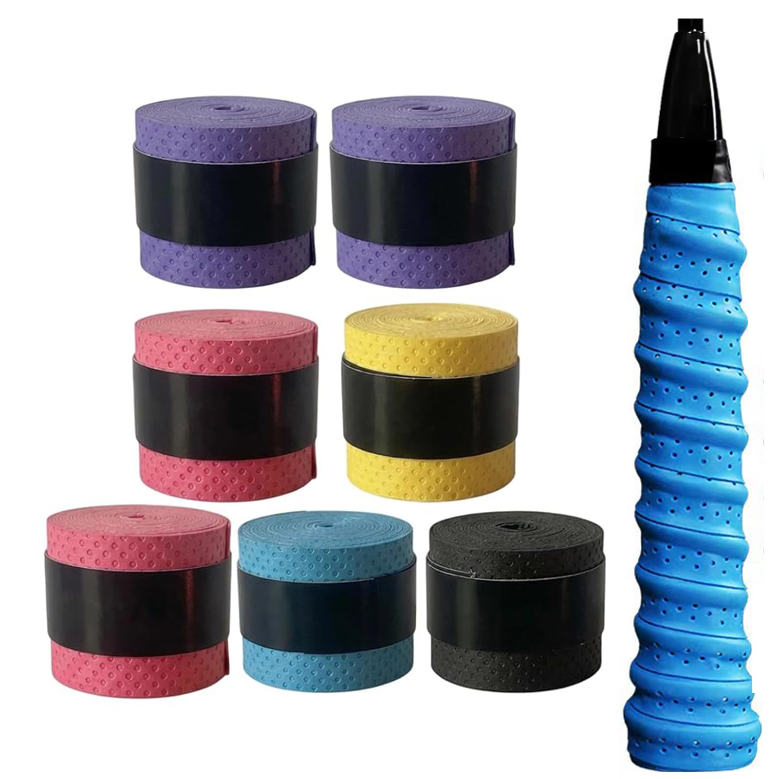 7Pcs Badminton Grip, Badminton Racket Grip, Badminton Grip Tape, Multipack of 7, Enhanced Control, Sweat Management, Quick Replacement-picture-30