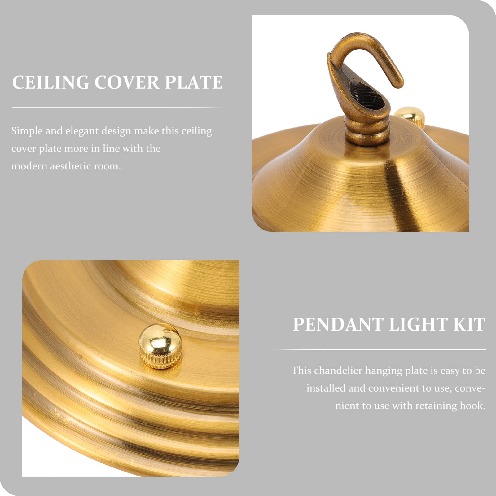 Baldachin für Kronleuchter mit Haken, Eisen, 90mm, Gold