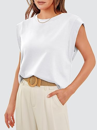 Miniatura 3 de WIHOLL Camisetas de manga casquillo para mujer, camisetas básicas de verano, estilo casual, ajuste holgado, moda 2024