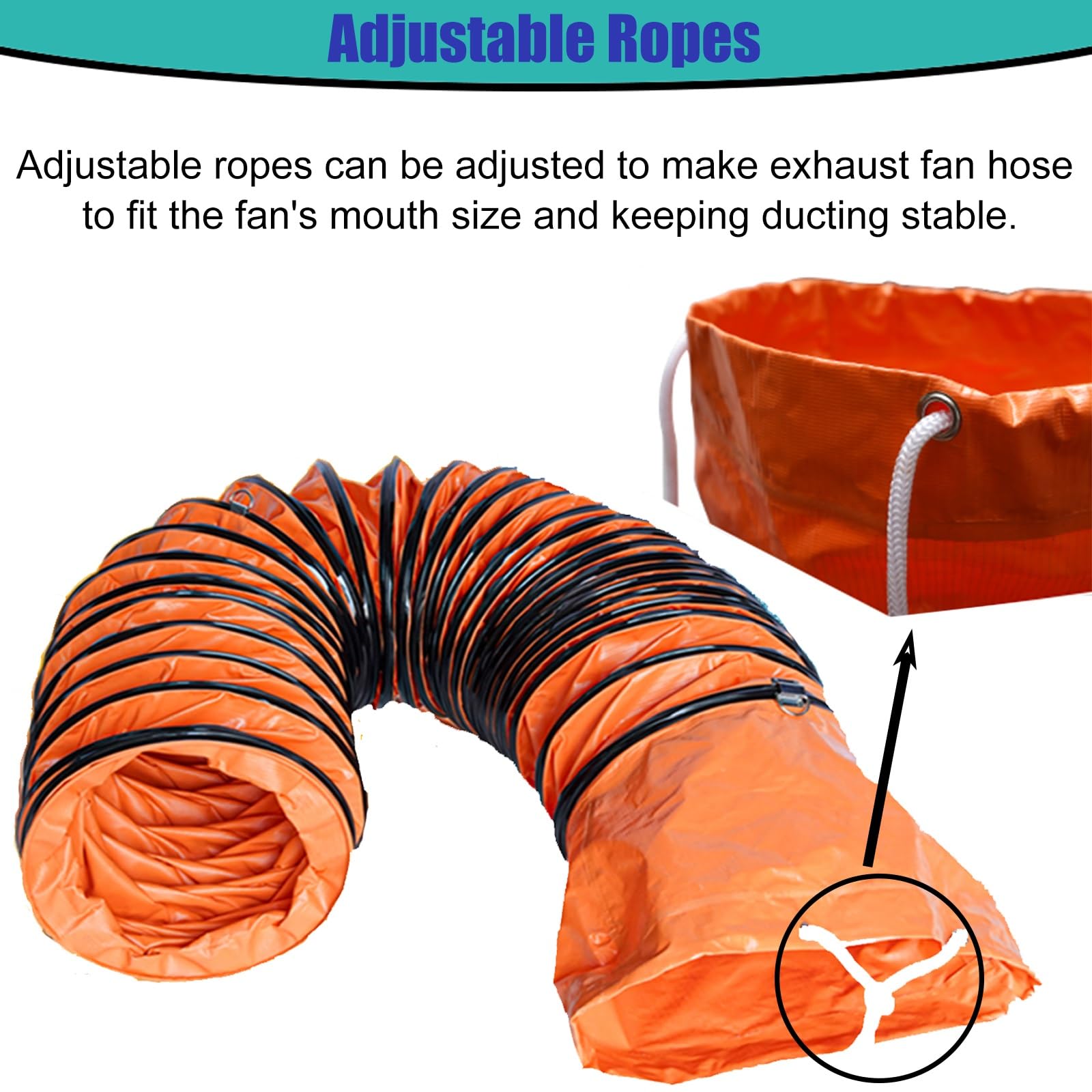 Orange - Conducto flexible comercial para fábricas y túneles y automóviles, expandible, ventilador, ventilador de utilidad, ignífugo, manguera de conducto de 450 mm de diámetro, 17 3/4 pulgadas de