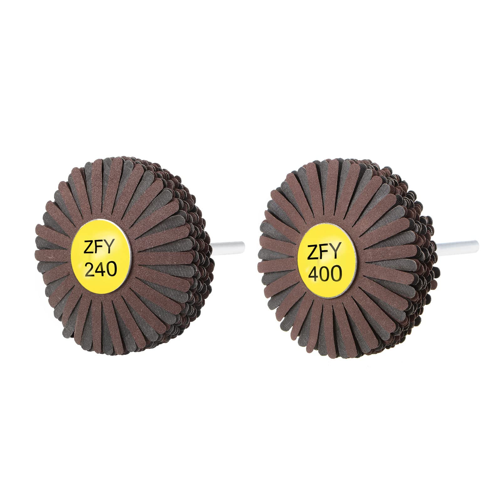 sourcing map Abrasive Cloth Flap Wheel Sanding Star Set 1/4-Inch Shank 240 Grit & 400 Grit for Woodworking Root Carving Furniture Polishing