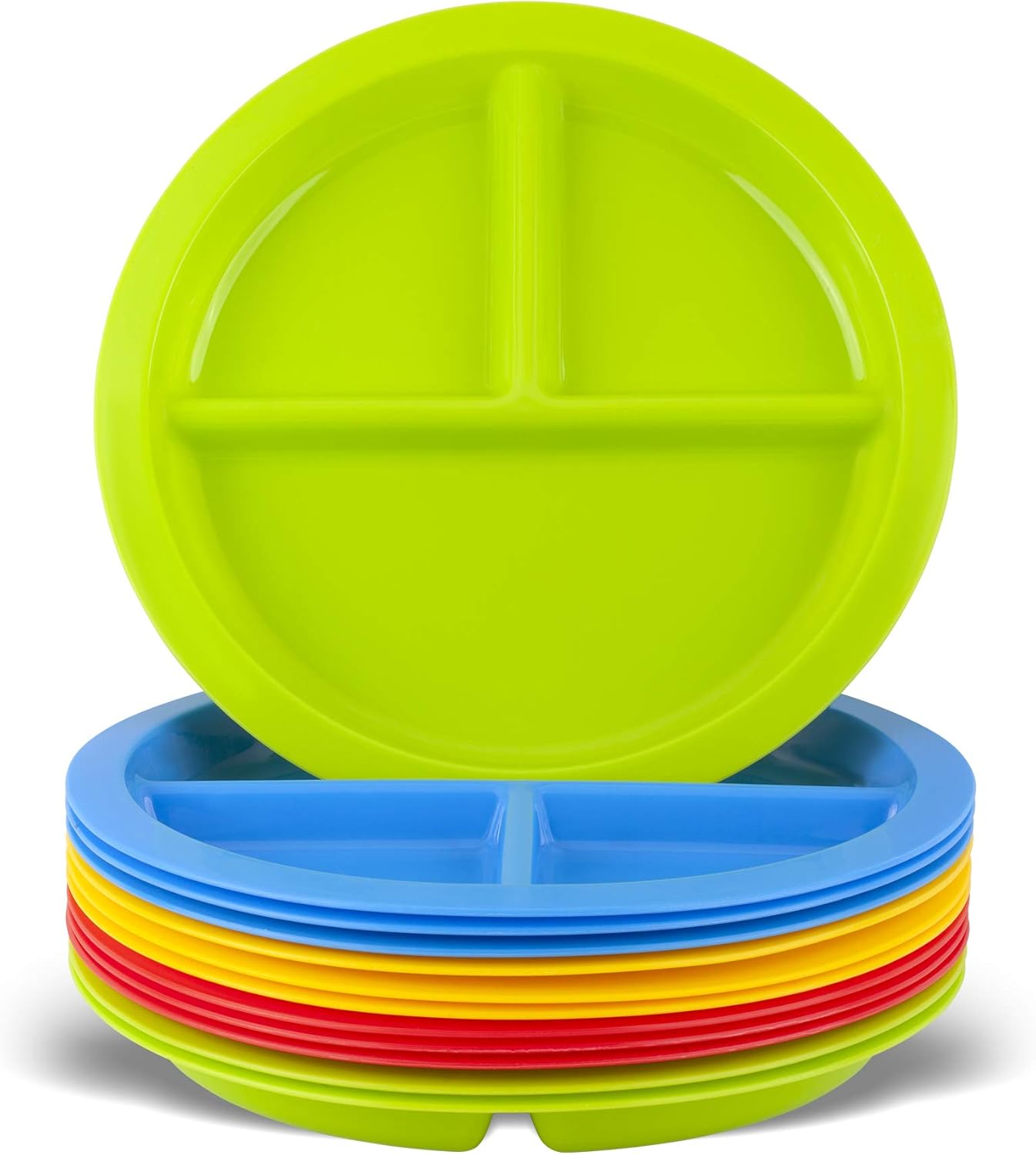 Plaskidy 3 Compartment Divided Plates for Kids Set of