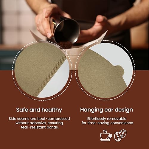 Miniatura 6 de Filtros de café, filtros de café de papel natural, sin blanquear, tamaño V02, estilo 2-4 tazas, forma de cono para cafetera de verter sobre y goteo,